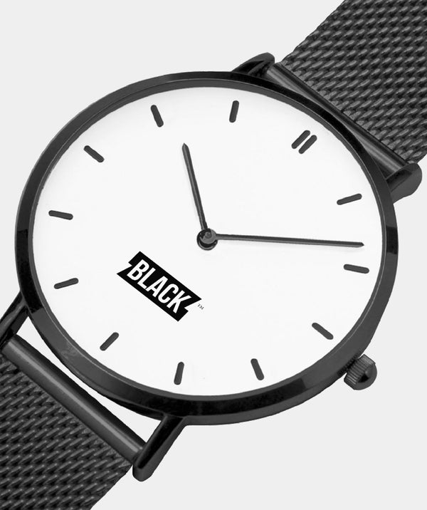 PSBII- Black Ultra-thin Stainless Steel Quartz Watch (With Indicators)