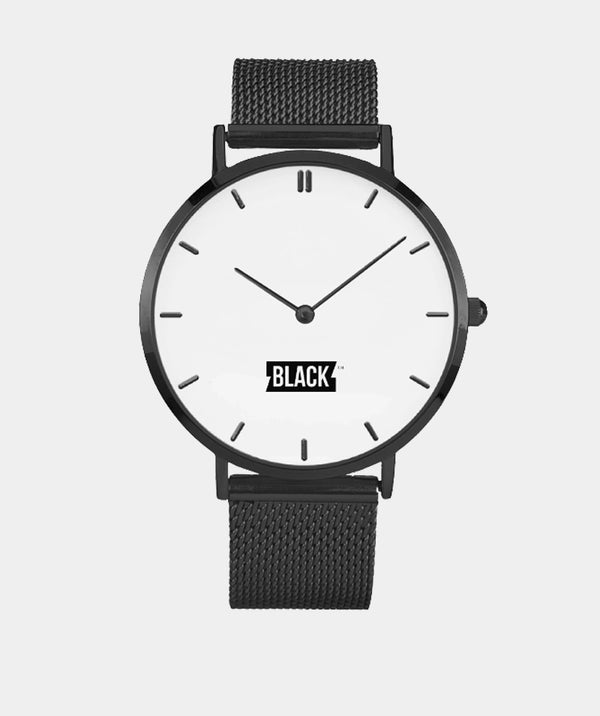 PSBII- Black Ultra-thin Stainless Steel Quartz Watch (With Indicators)